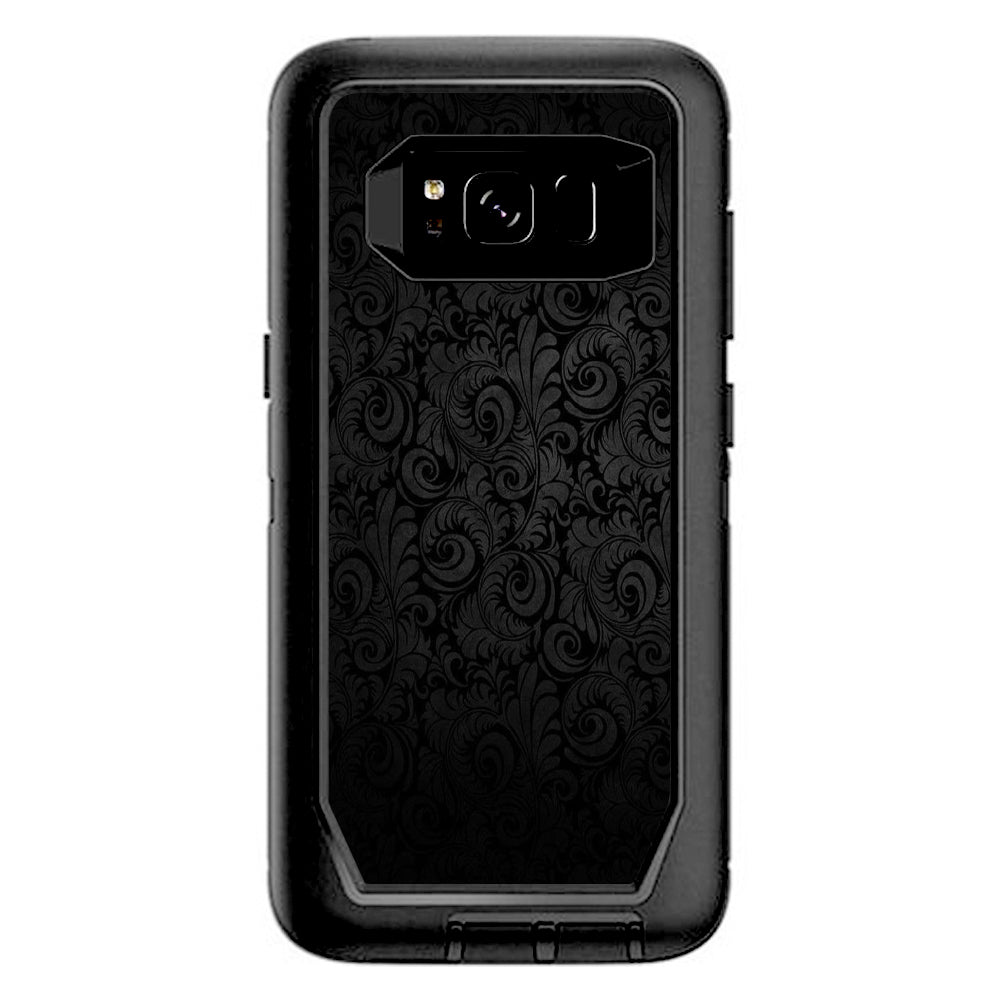  Black Floral Otterbox Defender Samsung Galaxy S8 Skin