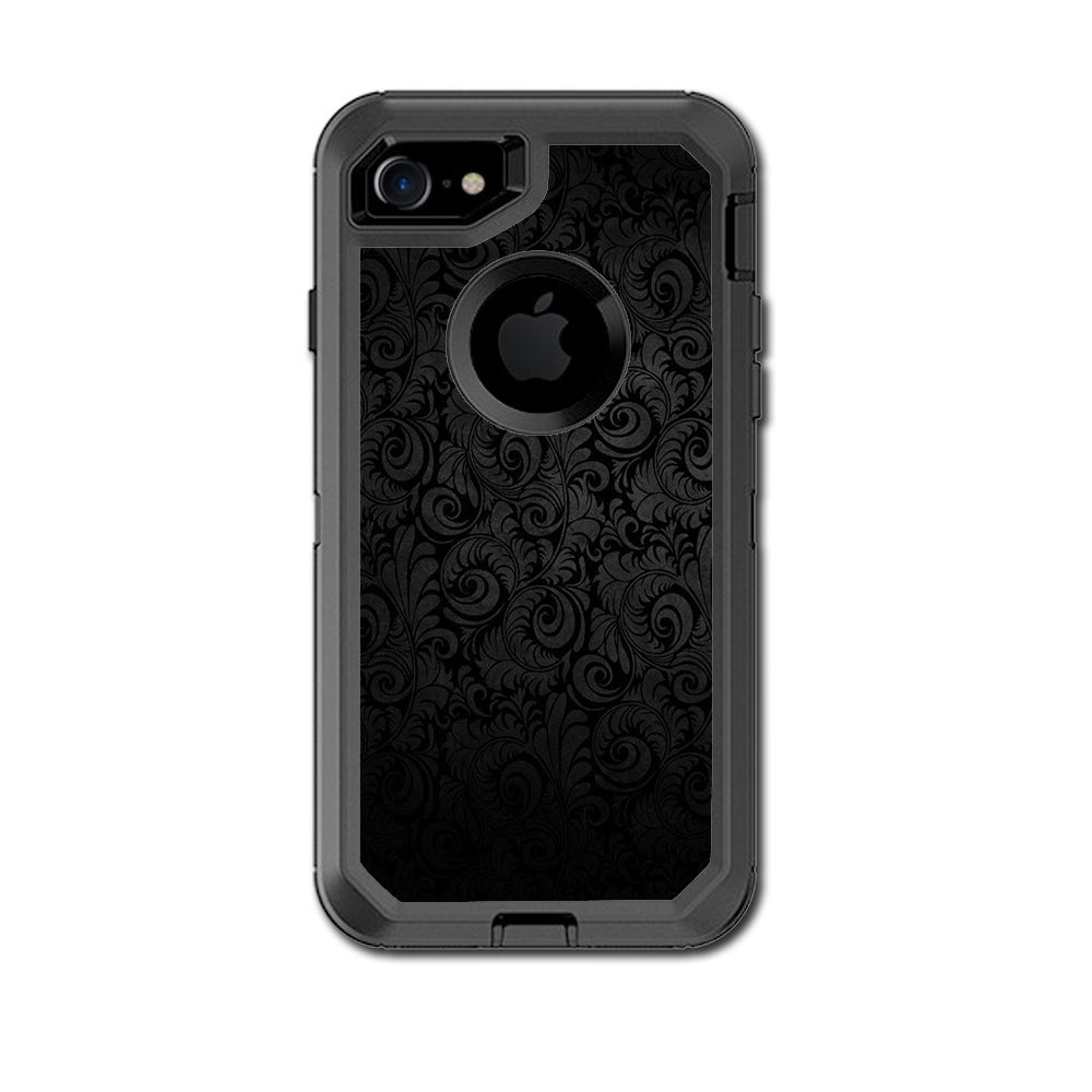  Black Floral Otterbox Defender iPhone 7 or iPhone 8 Skin