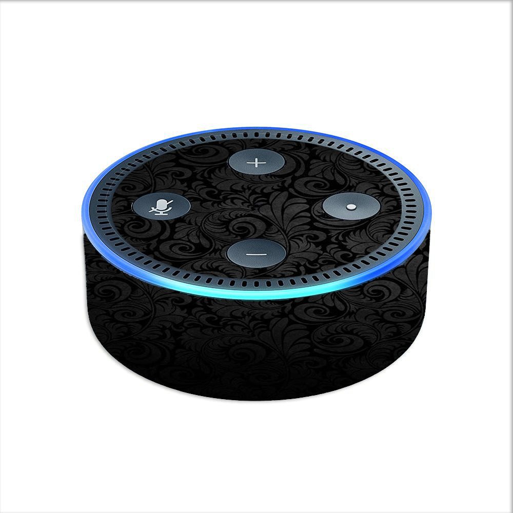  Black Floral Amazon Echo Dot 2nd Gen Skin