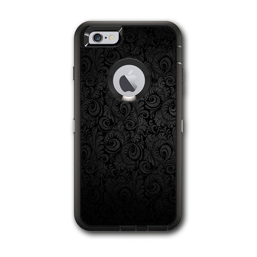  Black Floral Otterbox Defender iPhone 6 PLUS Skin