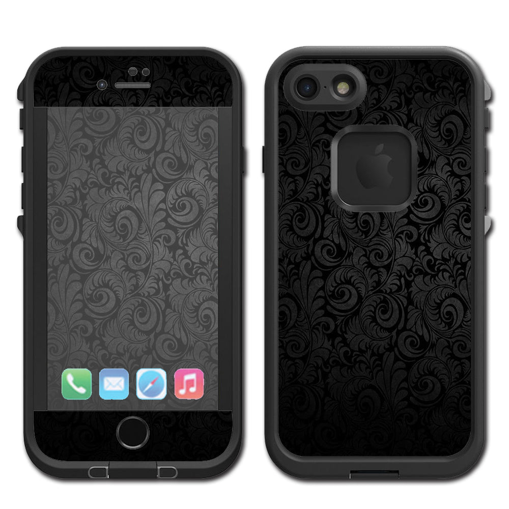  Black Floral Lifeproof Fre iPhone 7 or iPhone 8 Skin