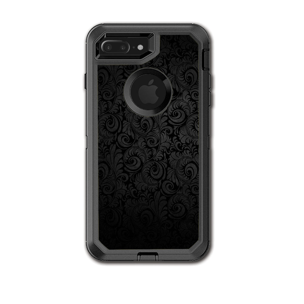  Black Floral Otterbox Defender iPhone 7+ Plus or iPhone 8+ Plus Skin