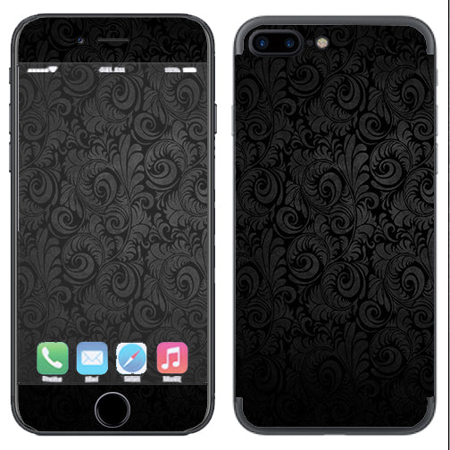  Black Floral Apple  iPhone 7+ Plus / iPhone 8+ Plus Skin