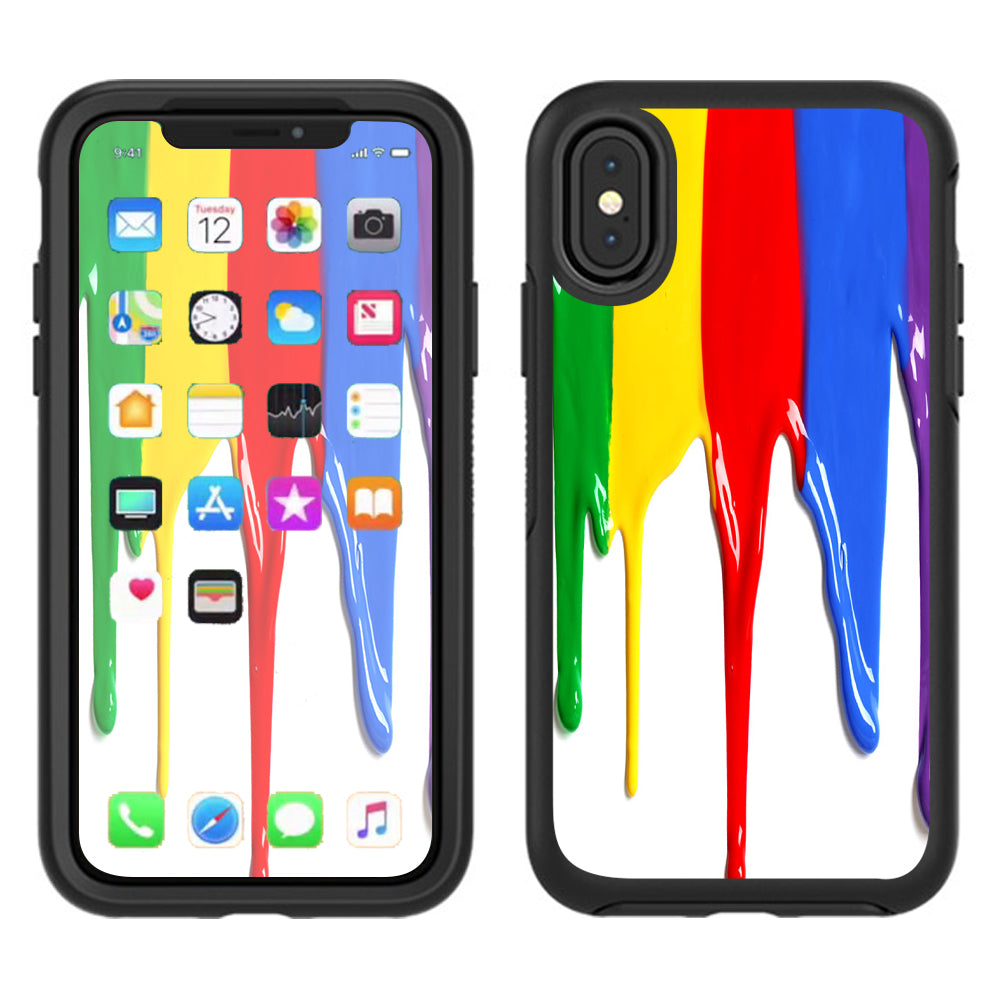  Dripping Paint Otterbox Defender Apple iPhone X Skin