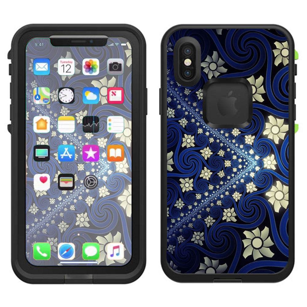  Flowers And Swirls Lifeproof Fre Case iPhone X Skin