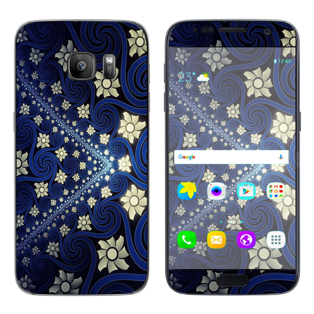  Flowers And Swirls Samsung Galaxy S7 Skin