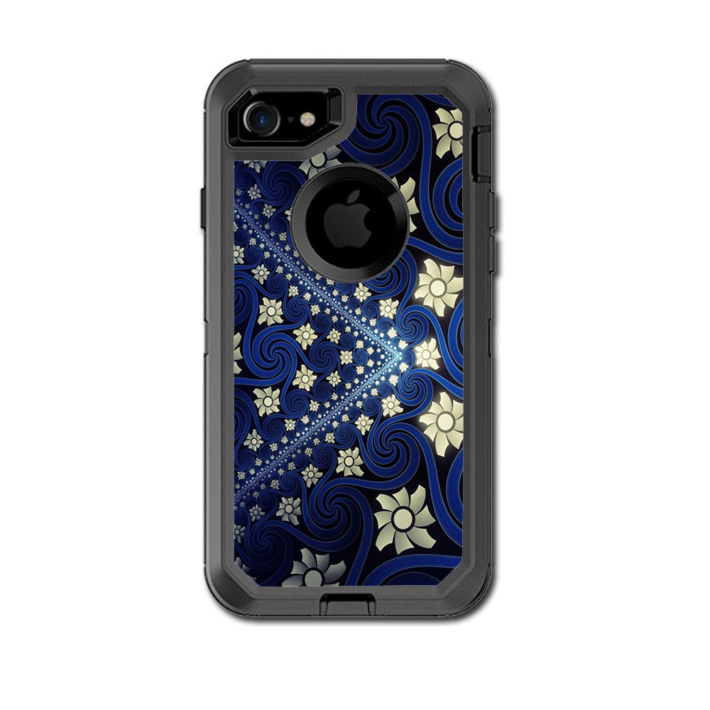  Flowers And Swirls Otterbox Defender iPhone 7 or iPhone 8 Skin