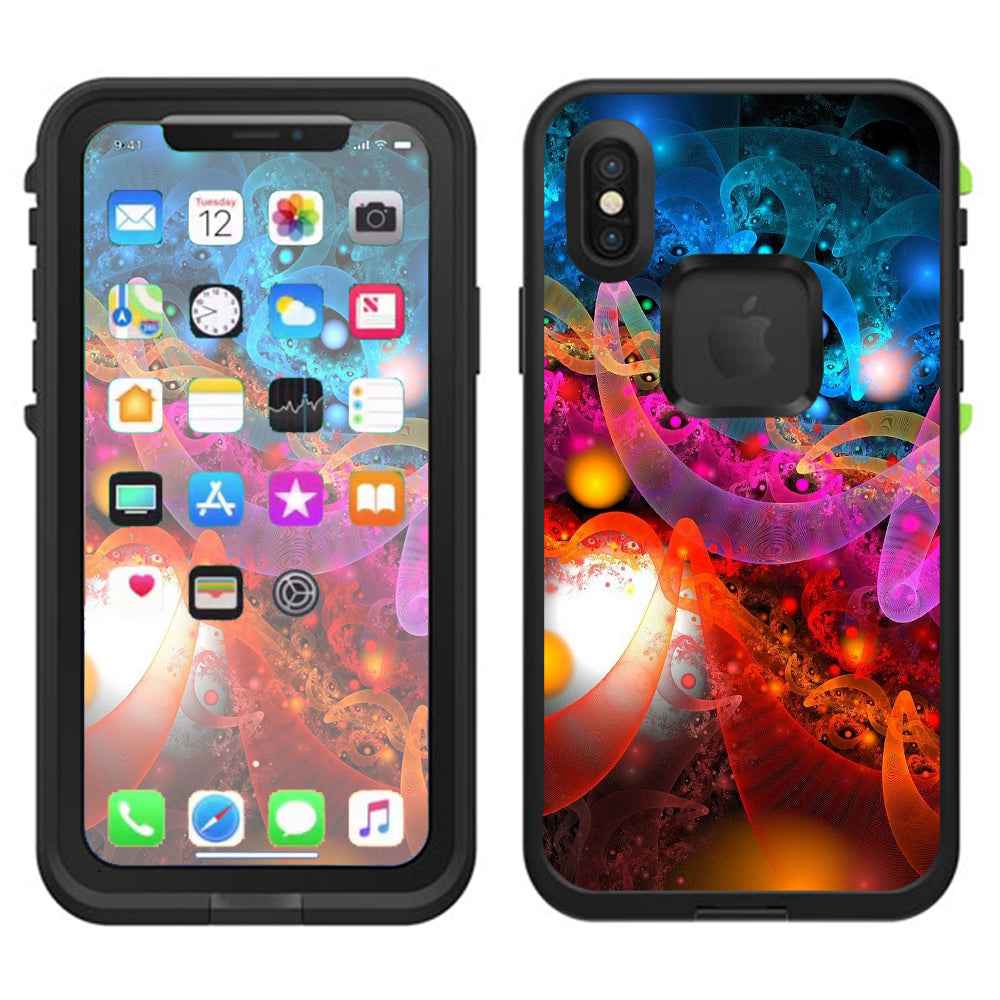  Fractal Colors Lifeproof Fre Case iPhone X Skin