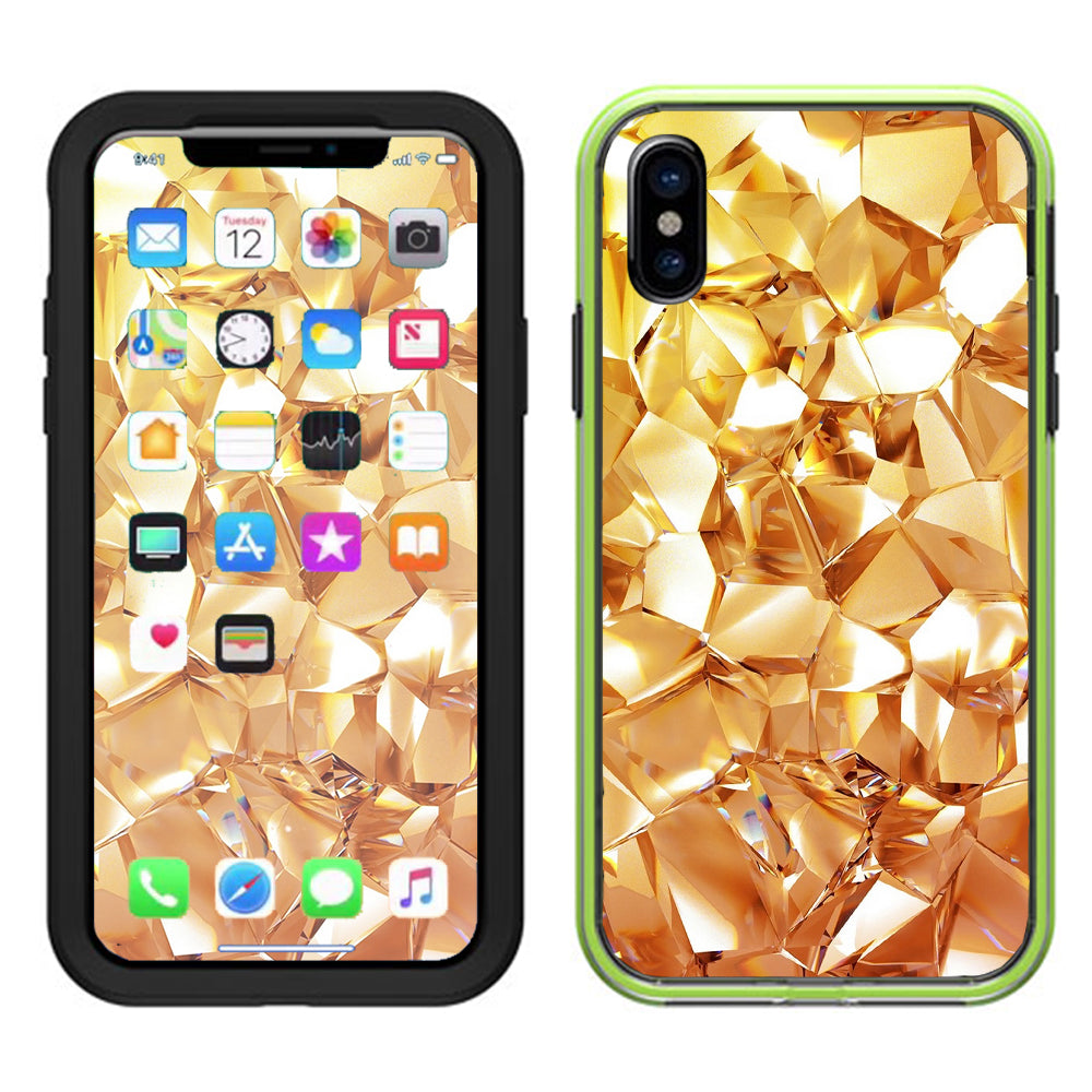  Geometric Gold Lifeproof Slam Case iPhone X Skin