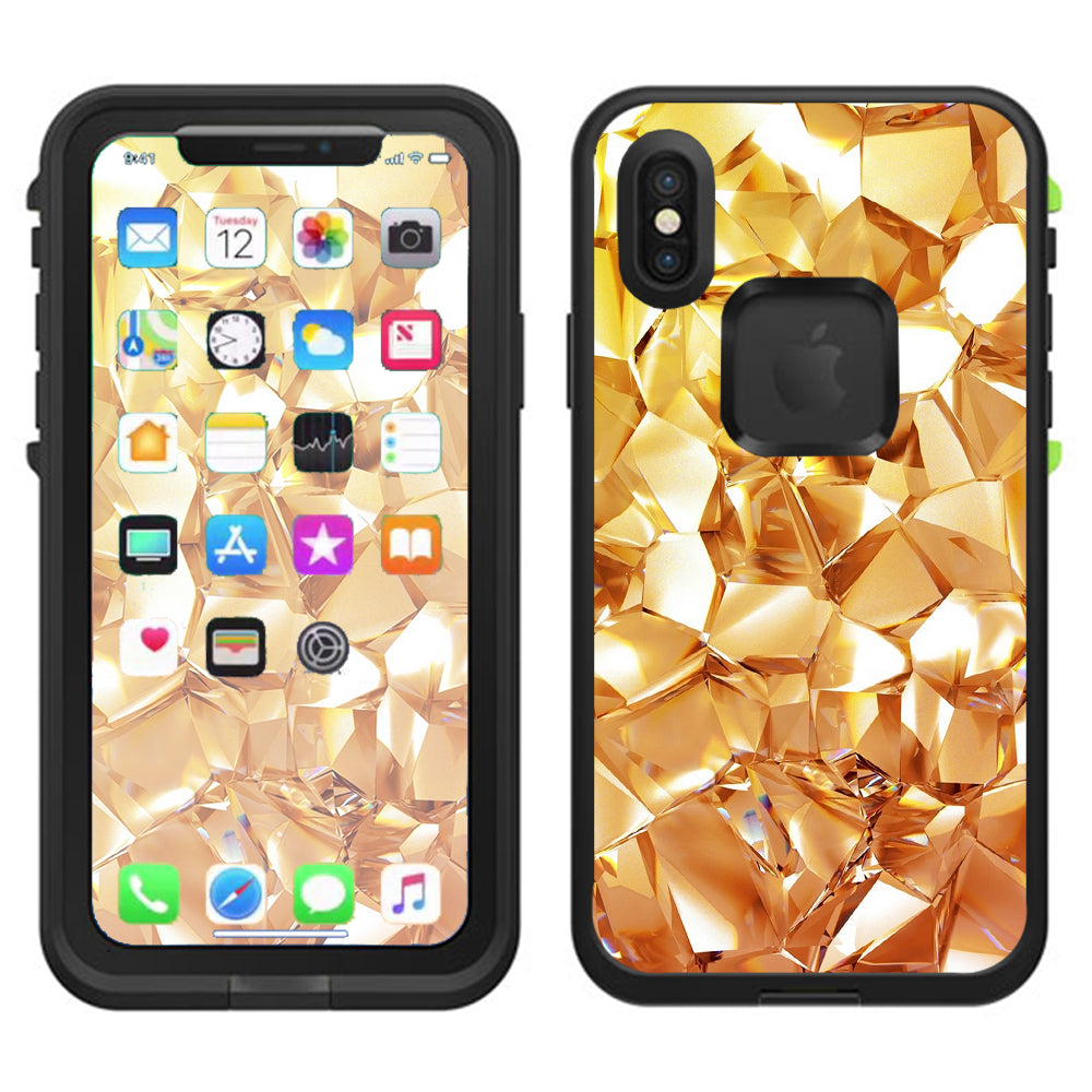  Geometric Gold Lifeproof Fre Case iPhone X Skin