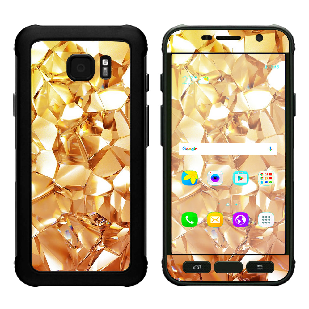  Geometric Gold Samsung Galaxy S7 Active Skin