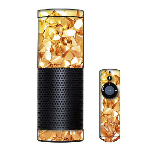  Geometric Gold Amazon Echo Skin