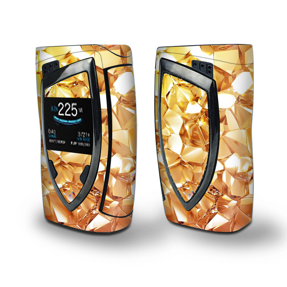 Skin Decal Vinyl Wrap for Smok Devilkin Kit 225w Vape (includes TFV12 Prince Tank Skins) skins cover/ Geometric Gold