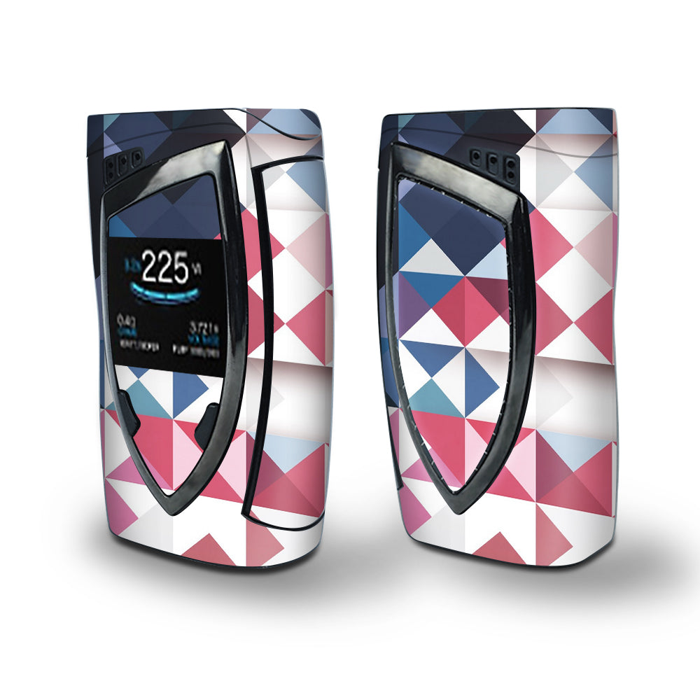 Skin Decal Vinyl Wrap for Smok Devilkin Kit 225w Vape (includes TFV12 Prince Tank Skins) skins cover/ Geometric Red