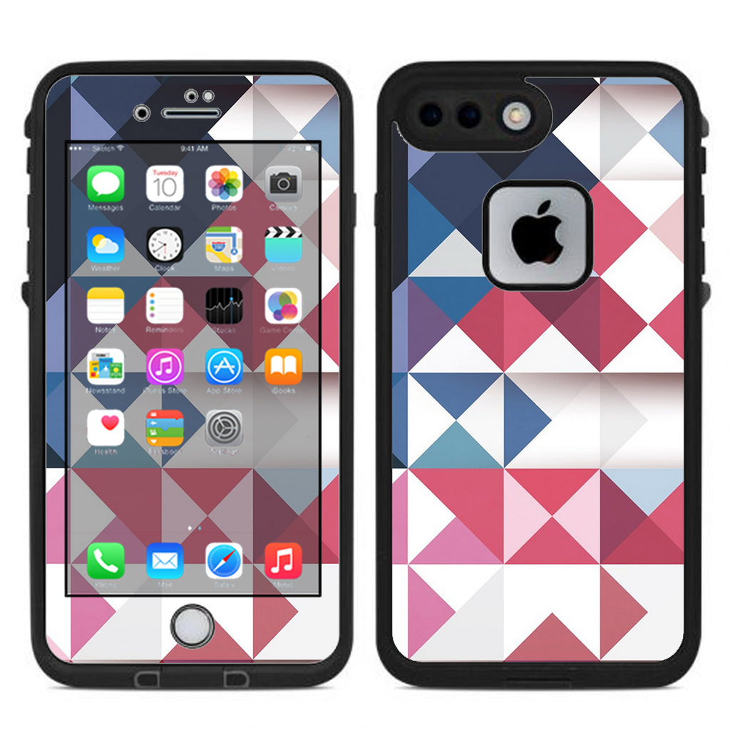  Geometric Red Lifeproof Fre iPhone 7 Plus or iPhone 8 Plus Skin