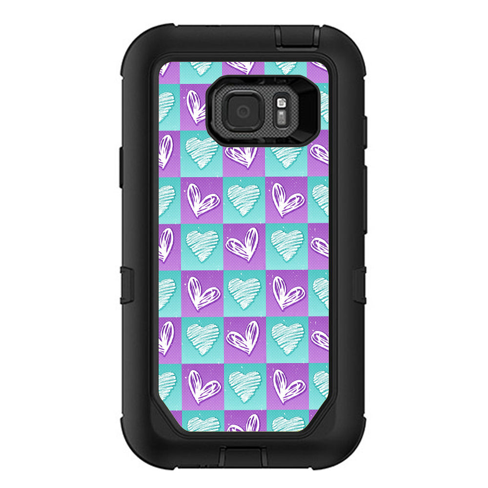  Heart Doodles Otterbox Defender Samsung Galaxy S7 Active Skin