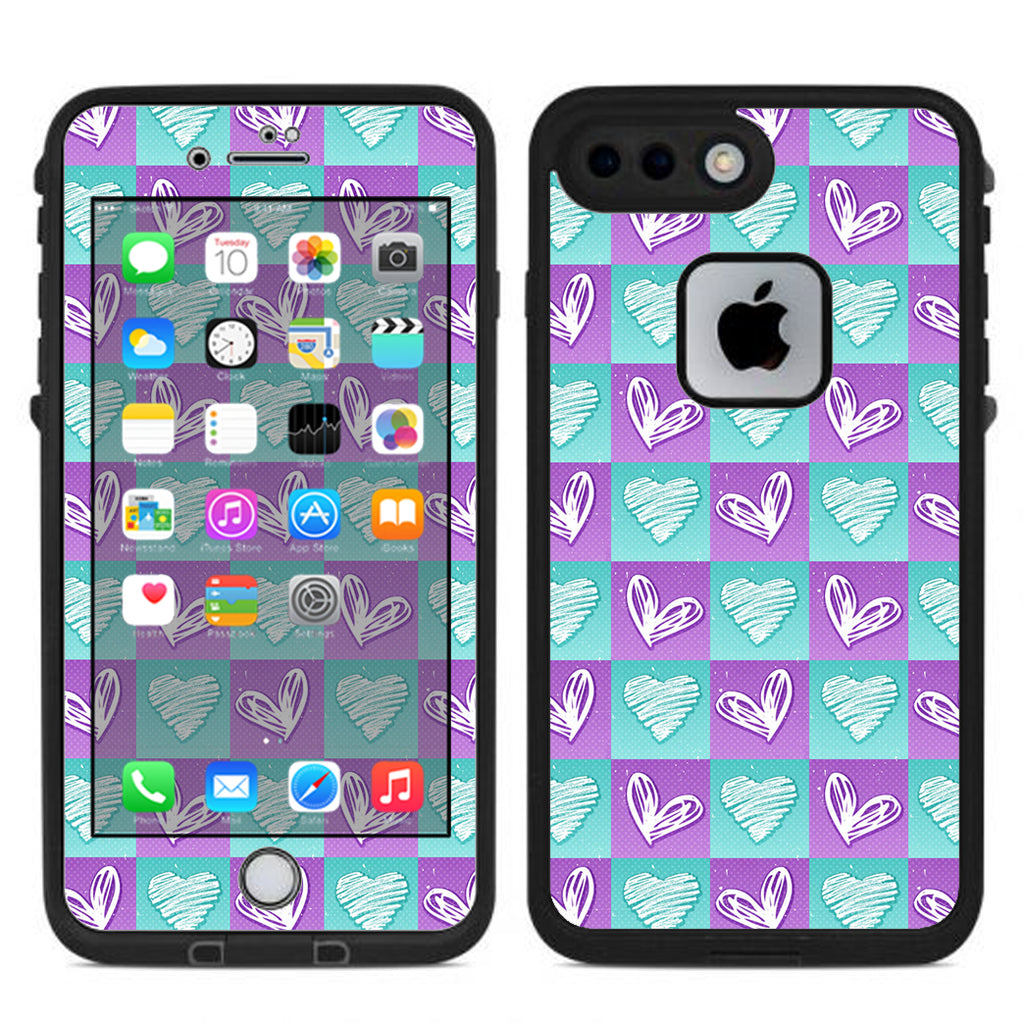  Heart Doodles Lifeproof Fre iPhone 7 Plus or iPhone 8 Plus Skin