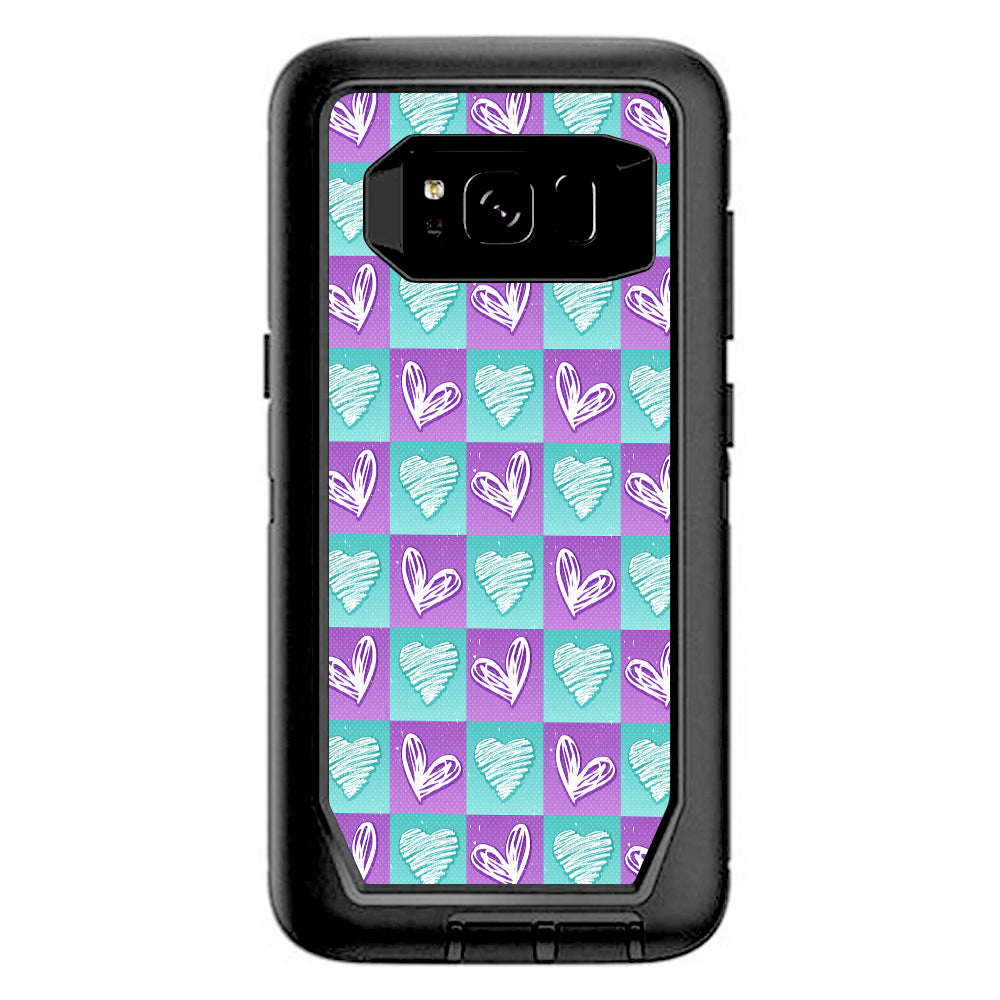  Heart Doodles Otterbox Defender Samsung Galaxy S8 Skin