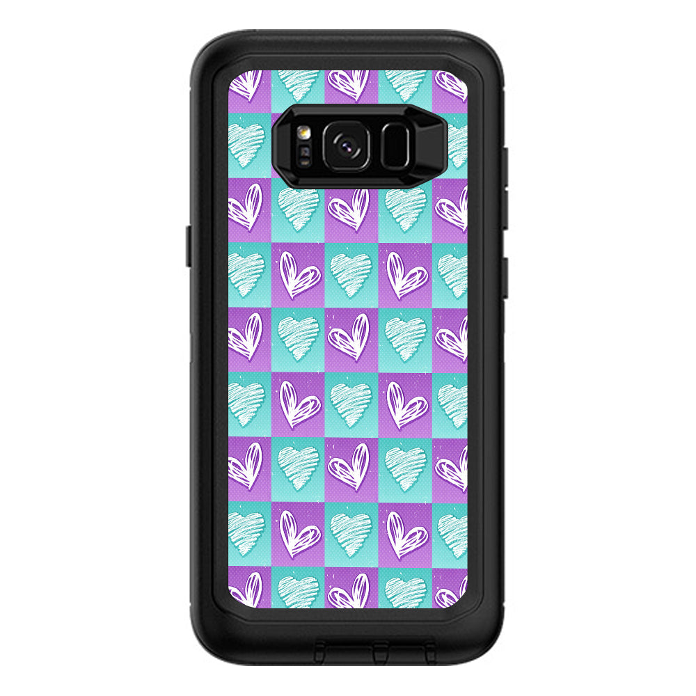  Heart Doodles Otterbox Defender Samsung Galaxy S8 Plus Skin