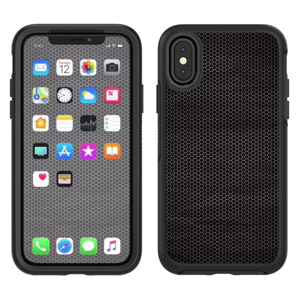  Metal Hexagons Otterbox Defender Apple iPhone X Skin