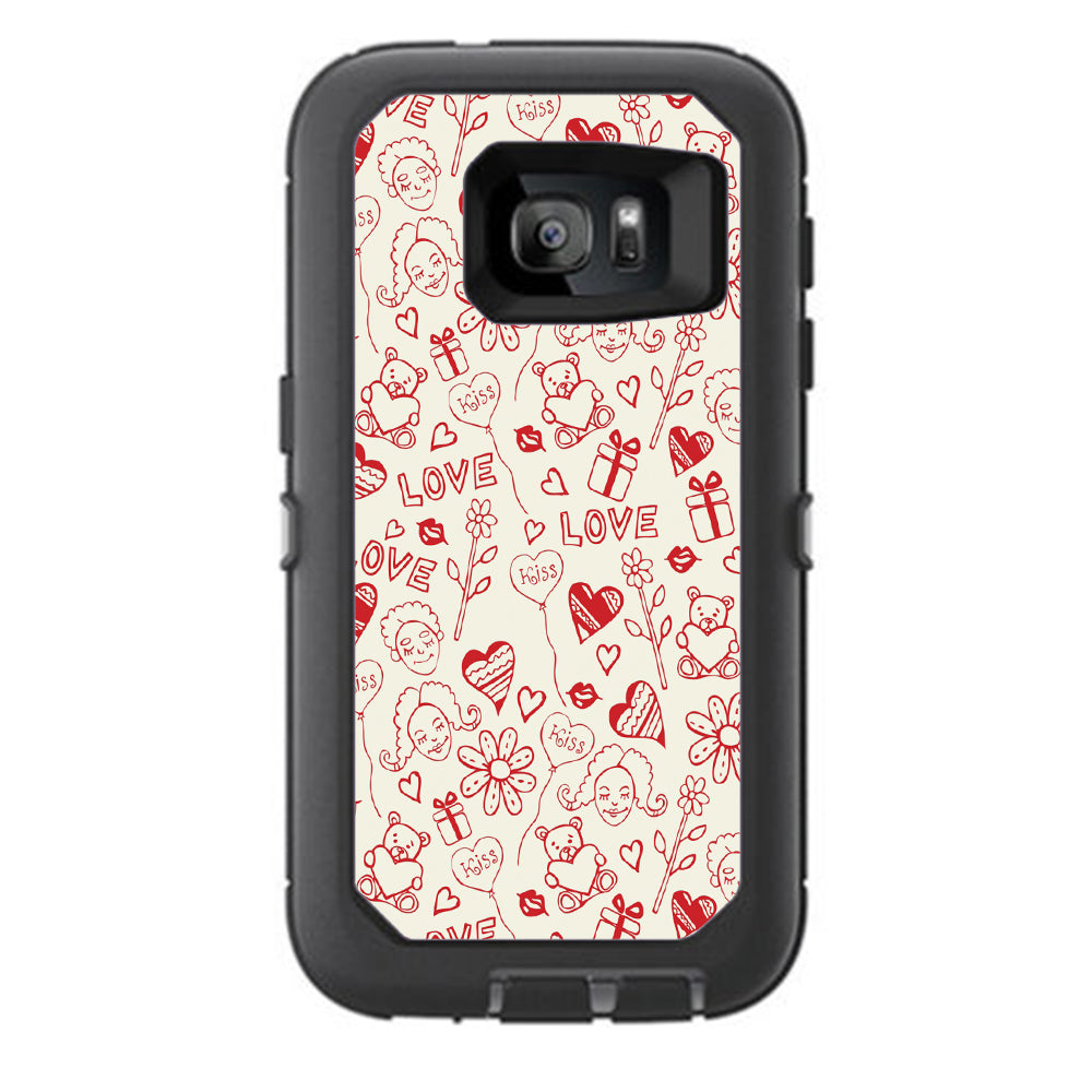  Love Hearts Otterbox Defender Samsung Galaxy S7 Skin