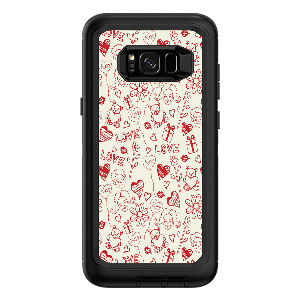  Love Hearts Otterbox Defender Samsung Galaxy S8 Plus Skin