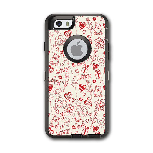  Love Hearts Otterbox Defender iPhone 6 Skin