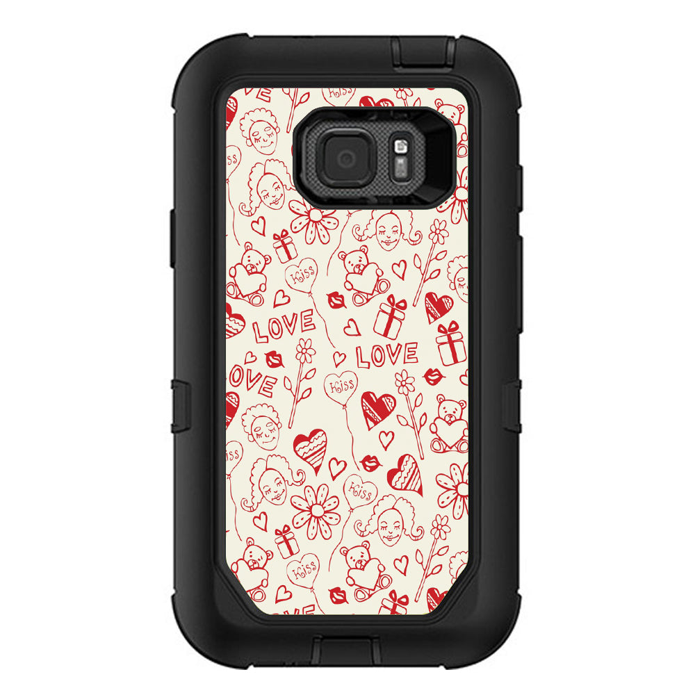  Love Hearts Otterbox Defender Samsung Galaxy S7 Active Skin