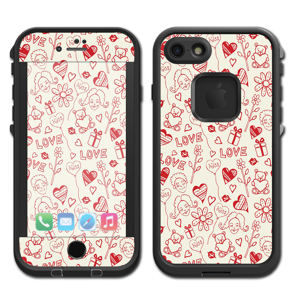  Love Hearts Lifeproof Fre iPhone 7 or iPhone 8 Skin