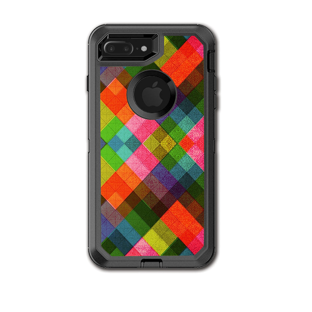  Color Hearts Otterbox Defender iPhone 7+ Plus or iPhone 8+ Plus Skin