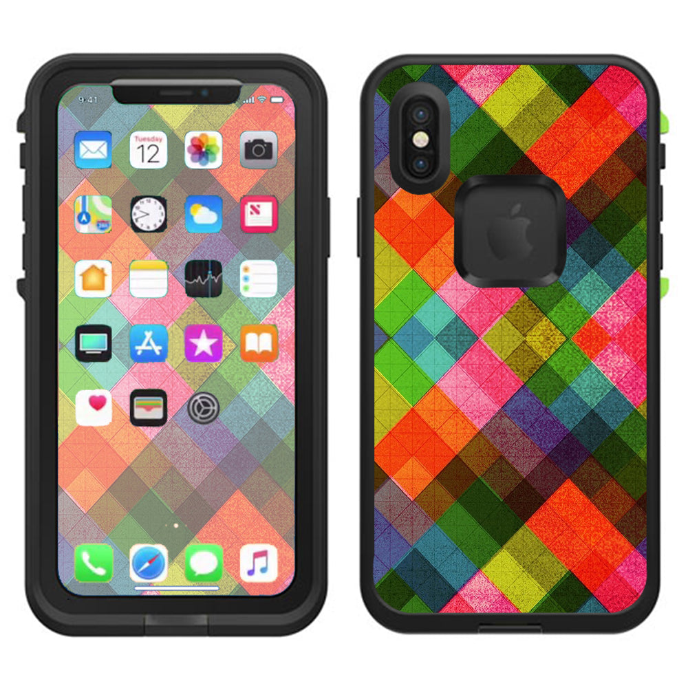  Color Hearts Lifeproof Fre Case iPhone X Skin
