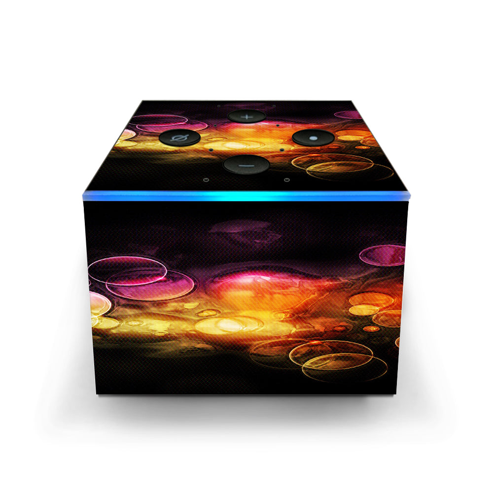  Orange Bubbles Amazon Fire TV Cube Skin