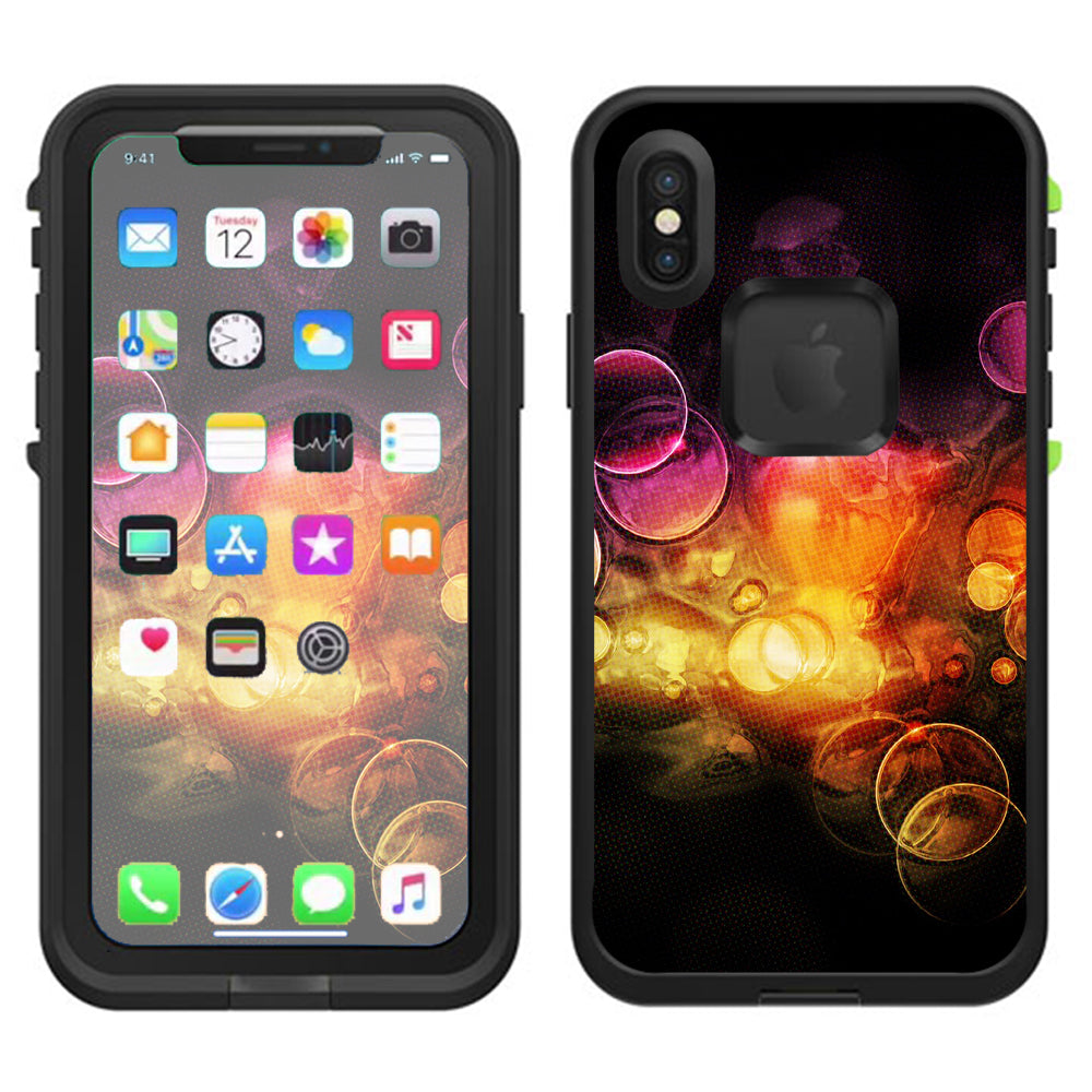  Orange Bubbles Lifeproof Fre Case iPhone X Skin