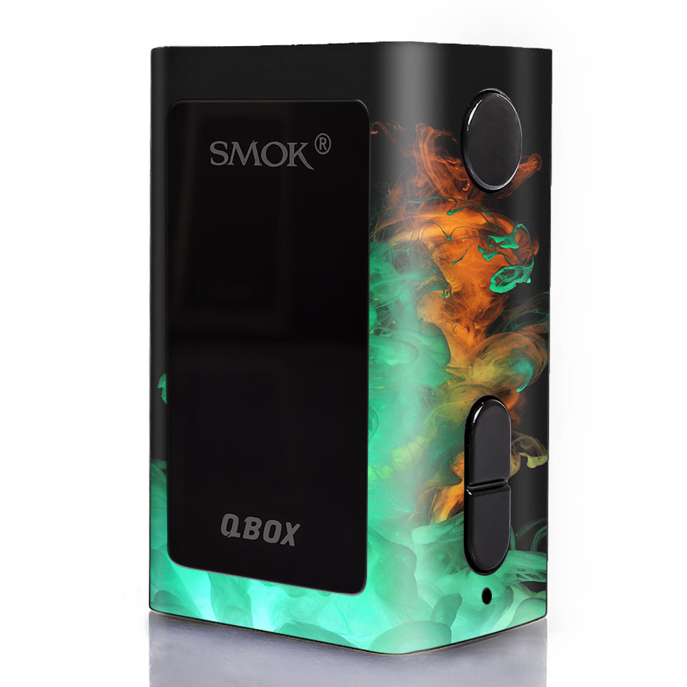 Orange Green Smoke Smok Q-Box Skin