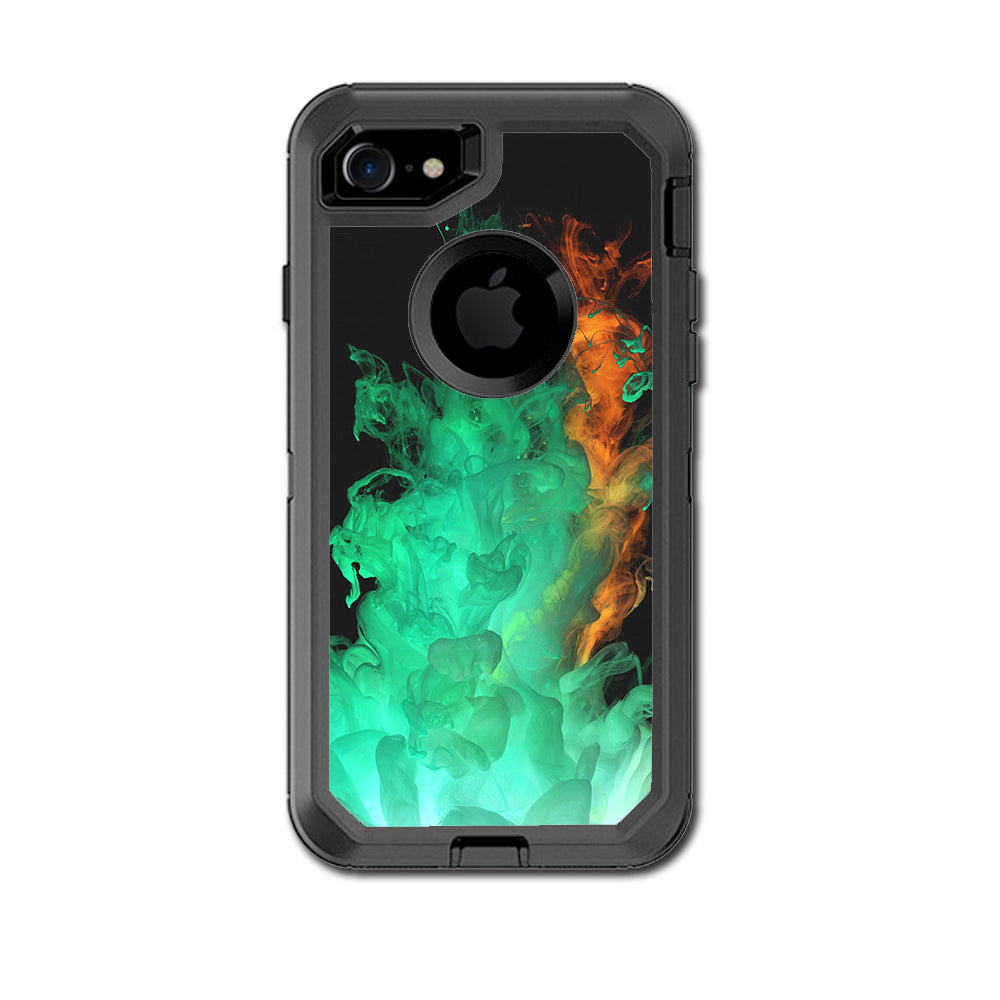  Orange Green Smoke Otterbox Defender iPhone 7 or iPhone 8 Skin