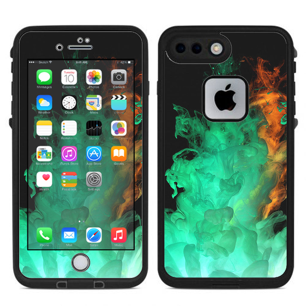  Orange Green Smoke Lifeproof Fre iPhone 7 Plus or iPhone 8 Plus Skin