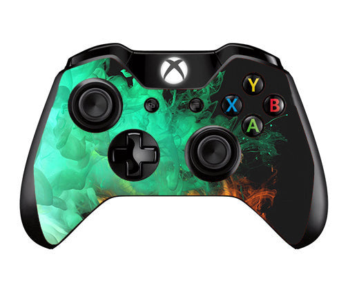 Orange Green Smoke Microsoft Xbox One Controller Skin