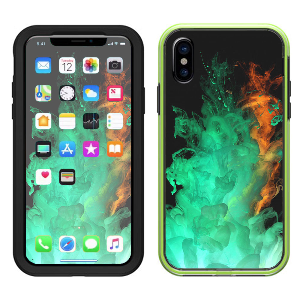  Orange Green Smoke Lifeproof Slam Case iPhone X Skin