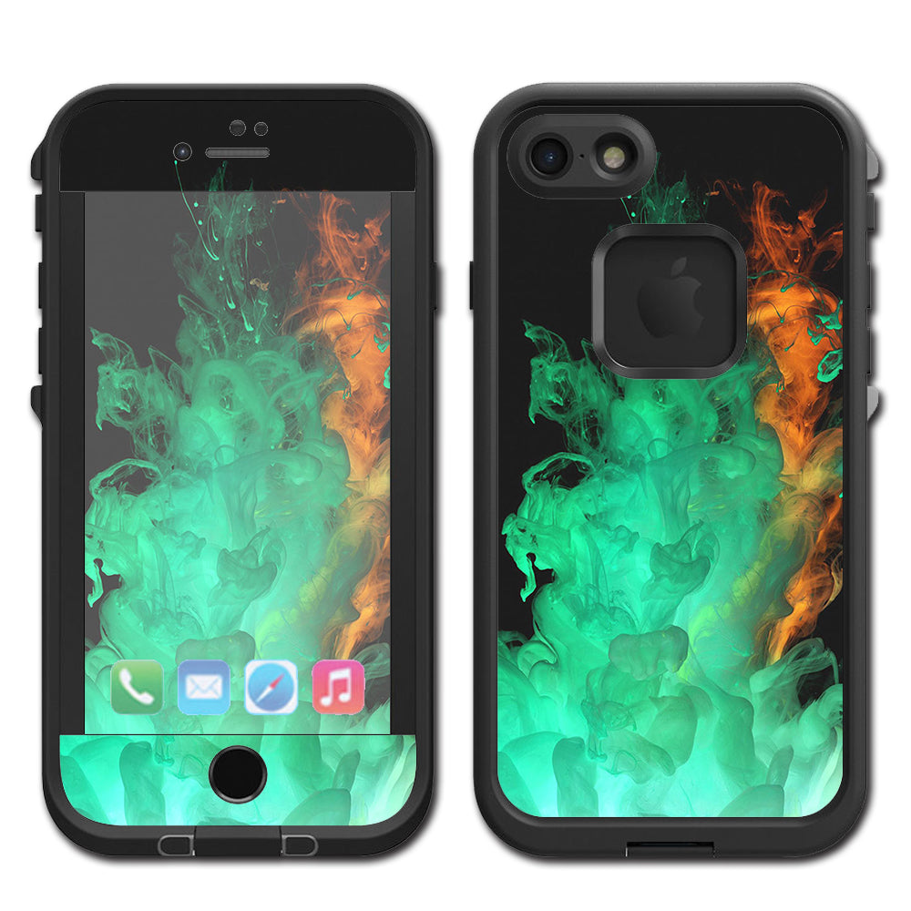 Orange Green Smoke Lifeproof Fre iPhone 7 or iPhone 8 Skin