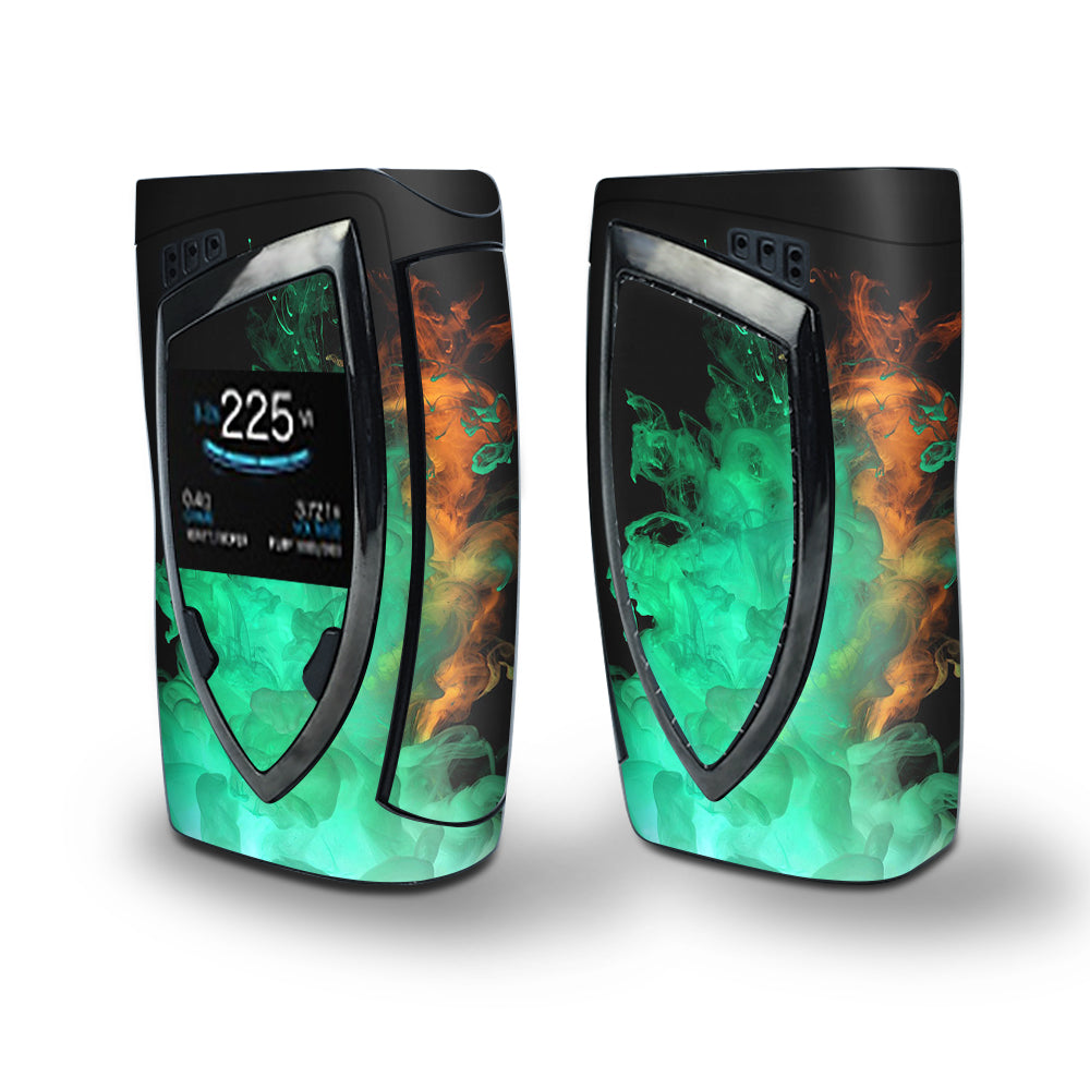 Skin Decal Vinyl Wrap for Smok Devilkin Kit 225w Vape (includes TFV12 Prince Tank Skins) skins cover/ Orange Green Smoke