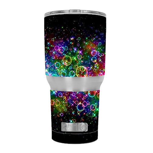  Rainbow Bubbles RTIC 30oz Tumbler Skin