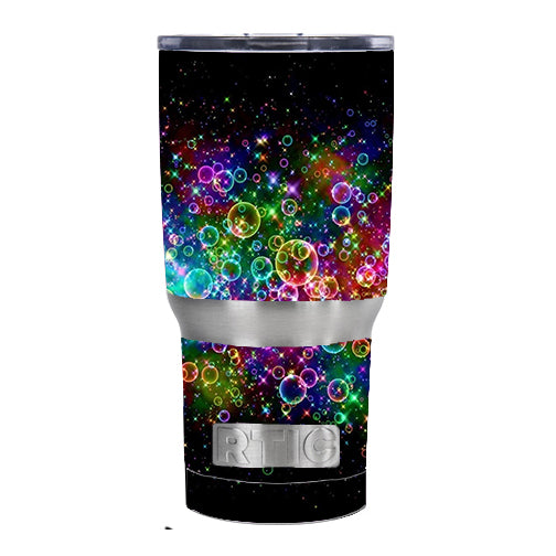  Rainbow Bubbles RTIC 20oz Tumbler Skin