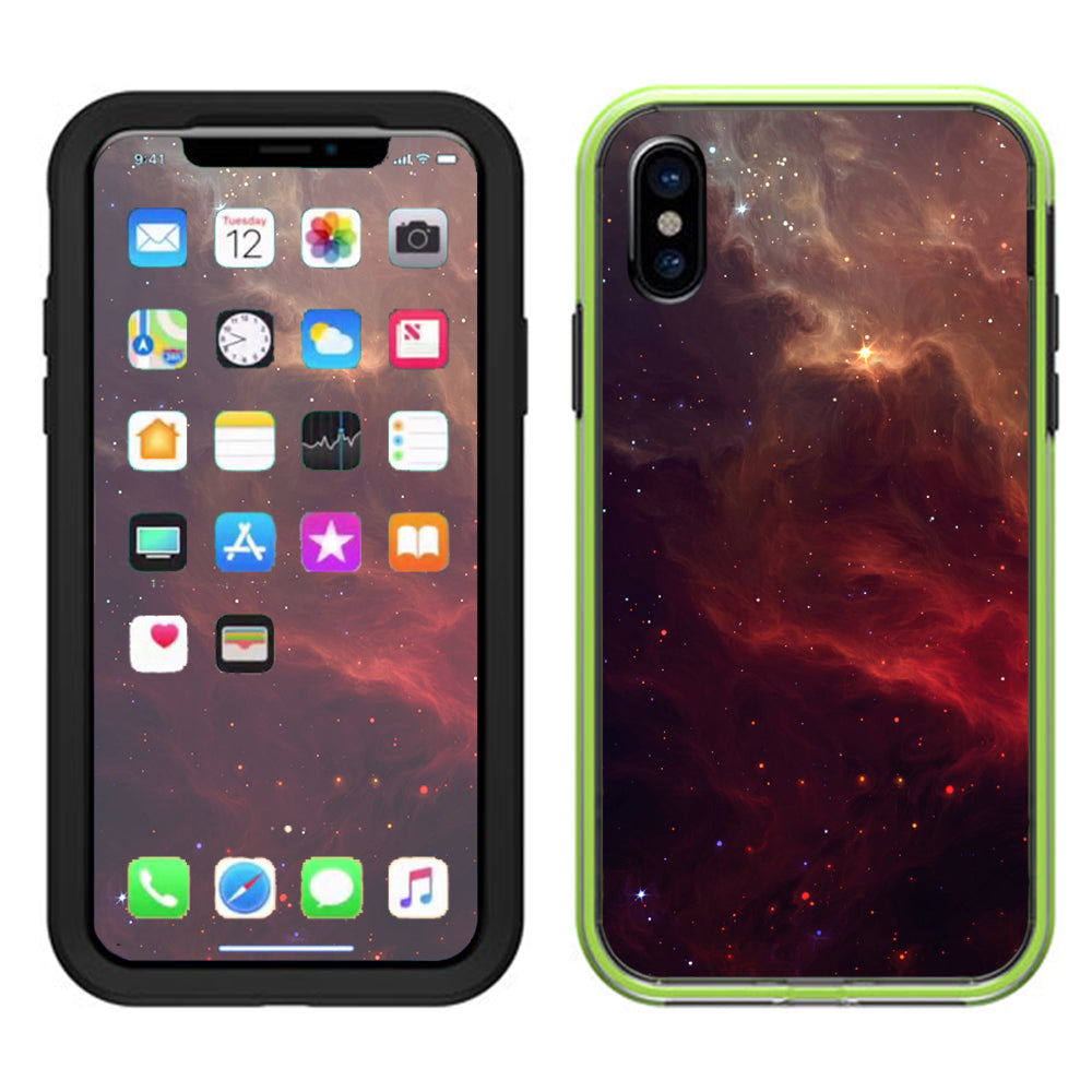 Red Galactic Nebula Lifeproof Slam Case iPhone X Skin