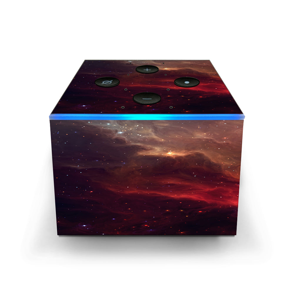  Red Galactic Nebula Amazon Fire TV Cube Skin