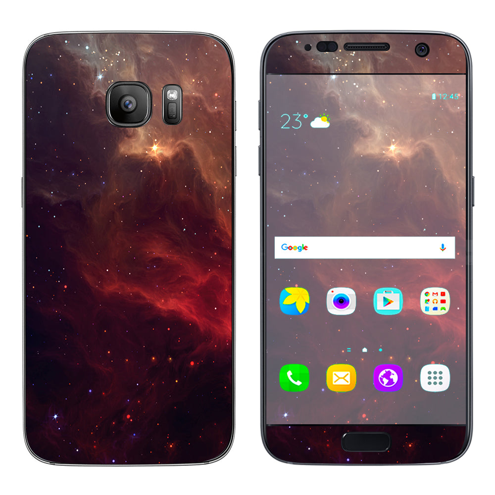  Red Galactic Nebula Samsung Galaxy S7 Skin