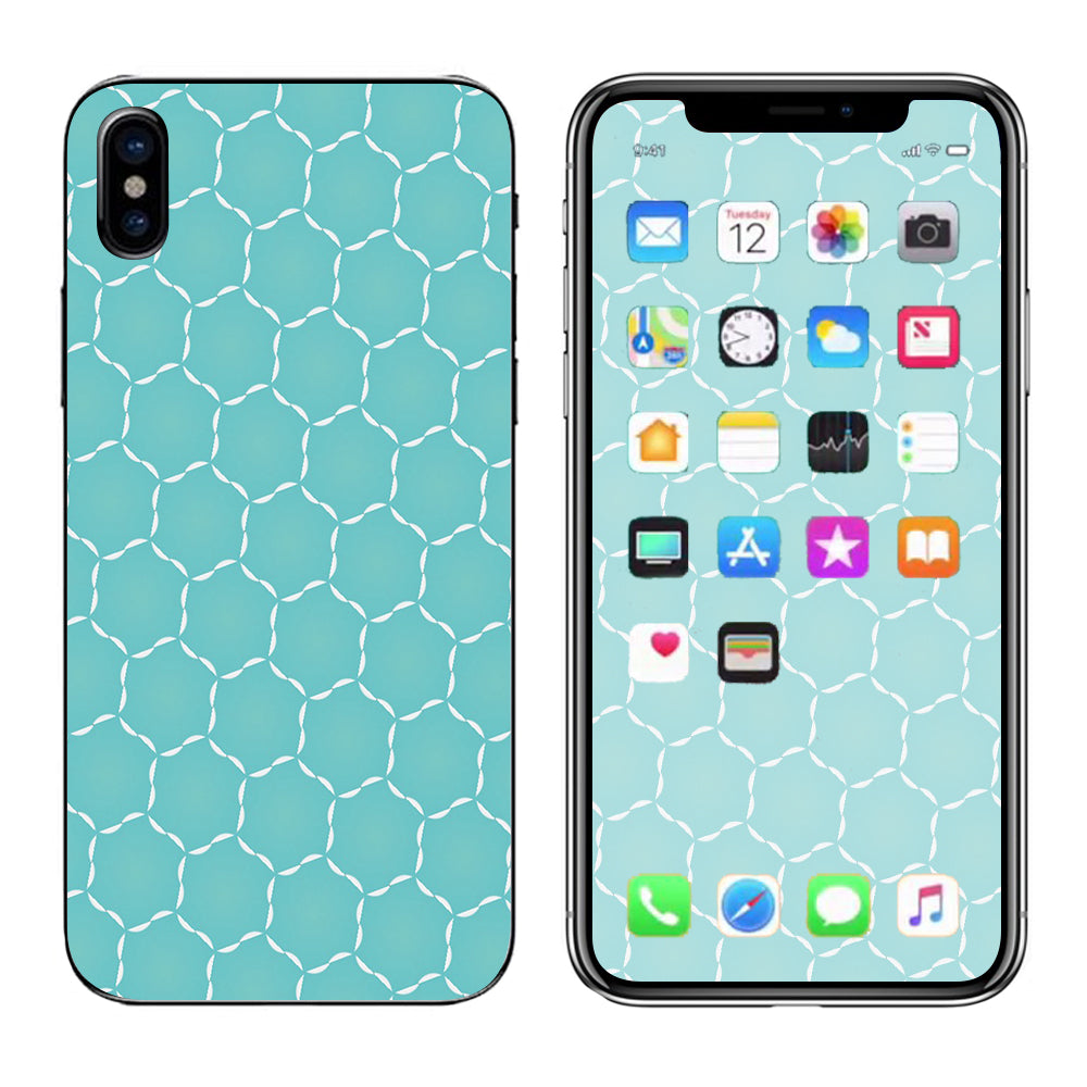  Blue Hexagon Apple iPhone X Skin