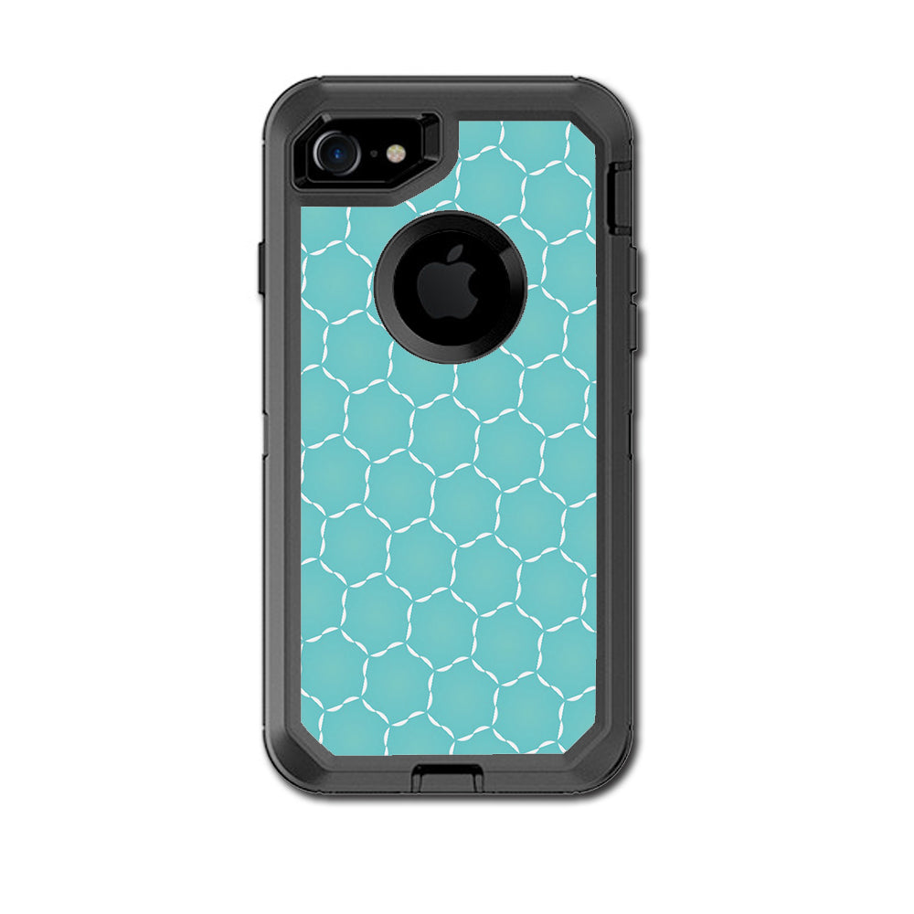  Blue Hexagon Otterbox Defender iPhone 7 or iPhone 8 Skin