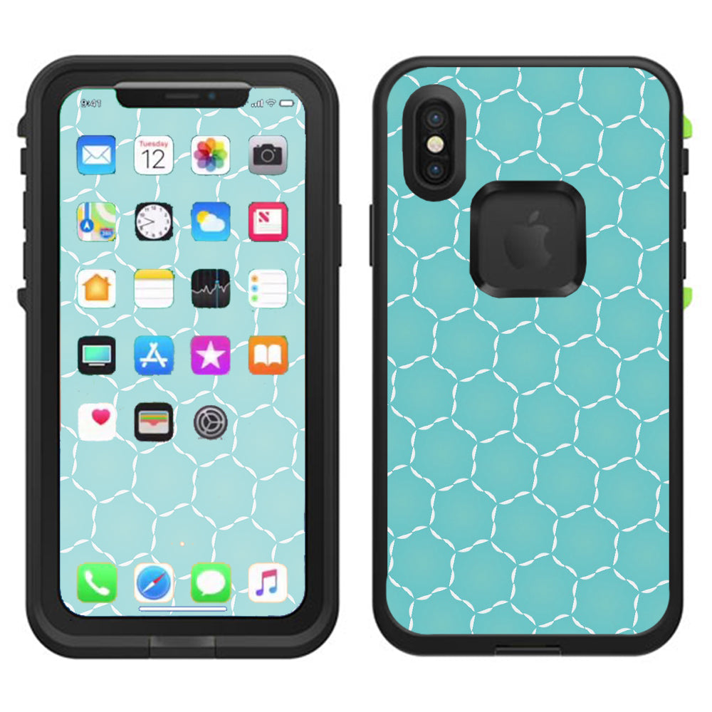  Blue Hexagon Lifeproof Fre Case iPhone X Skin