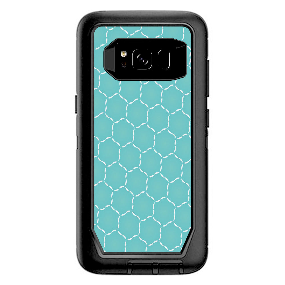  Blue Hexagon Otterbox Defender Samsung Galaxy S8 Skin