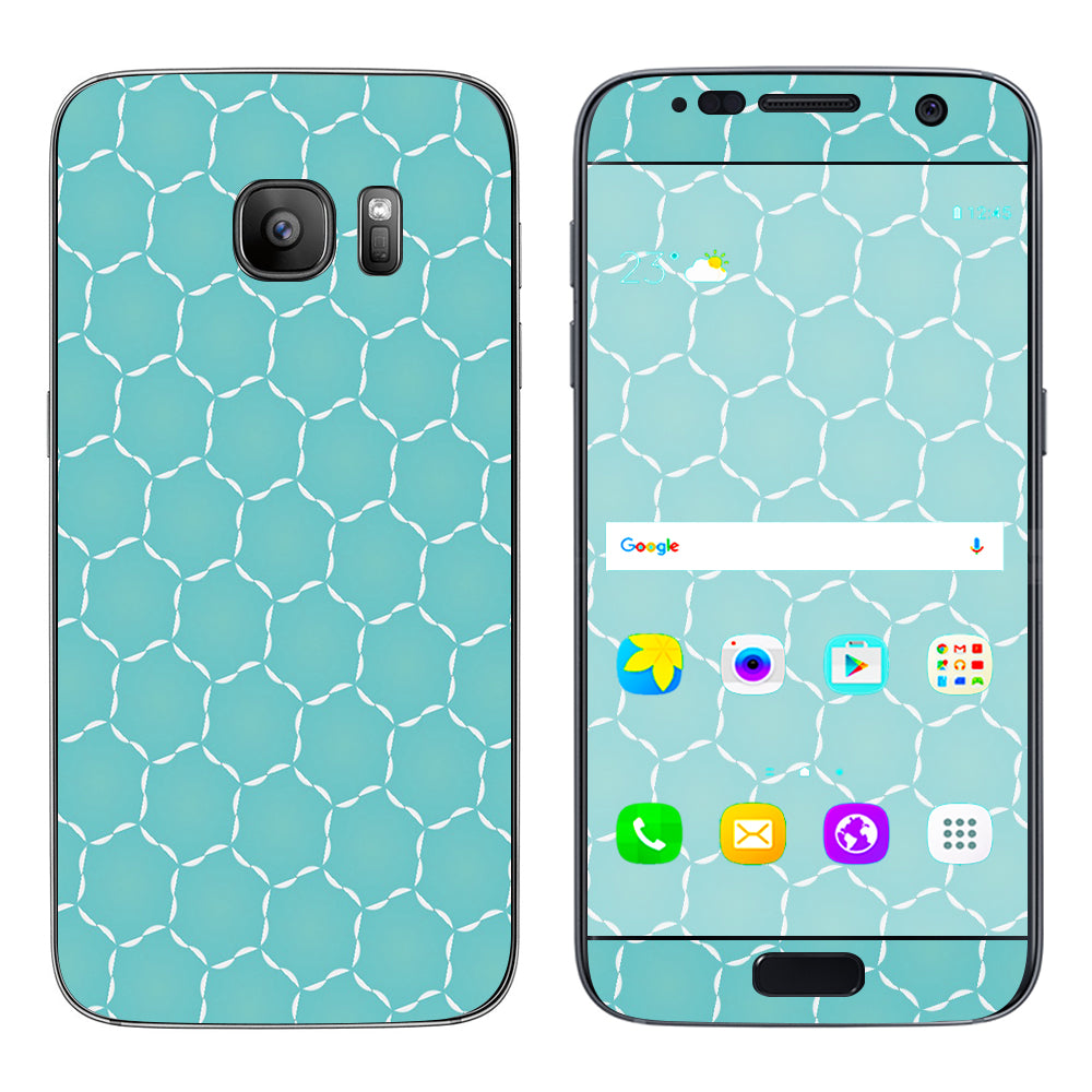  Blue Hexagon Samsung Galaxy S7 Skin
